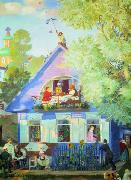 Boris Kustodiev Blue House France oil painting artist